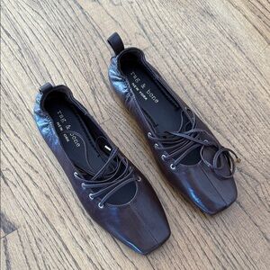 Rag & Bone Dark Brown Leather Flats